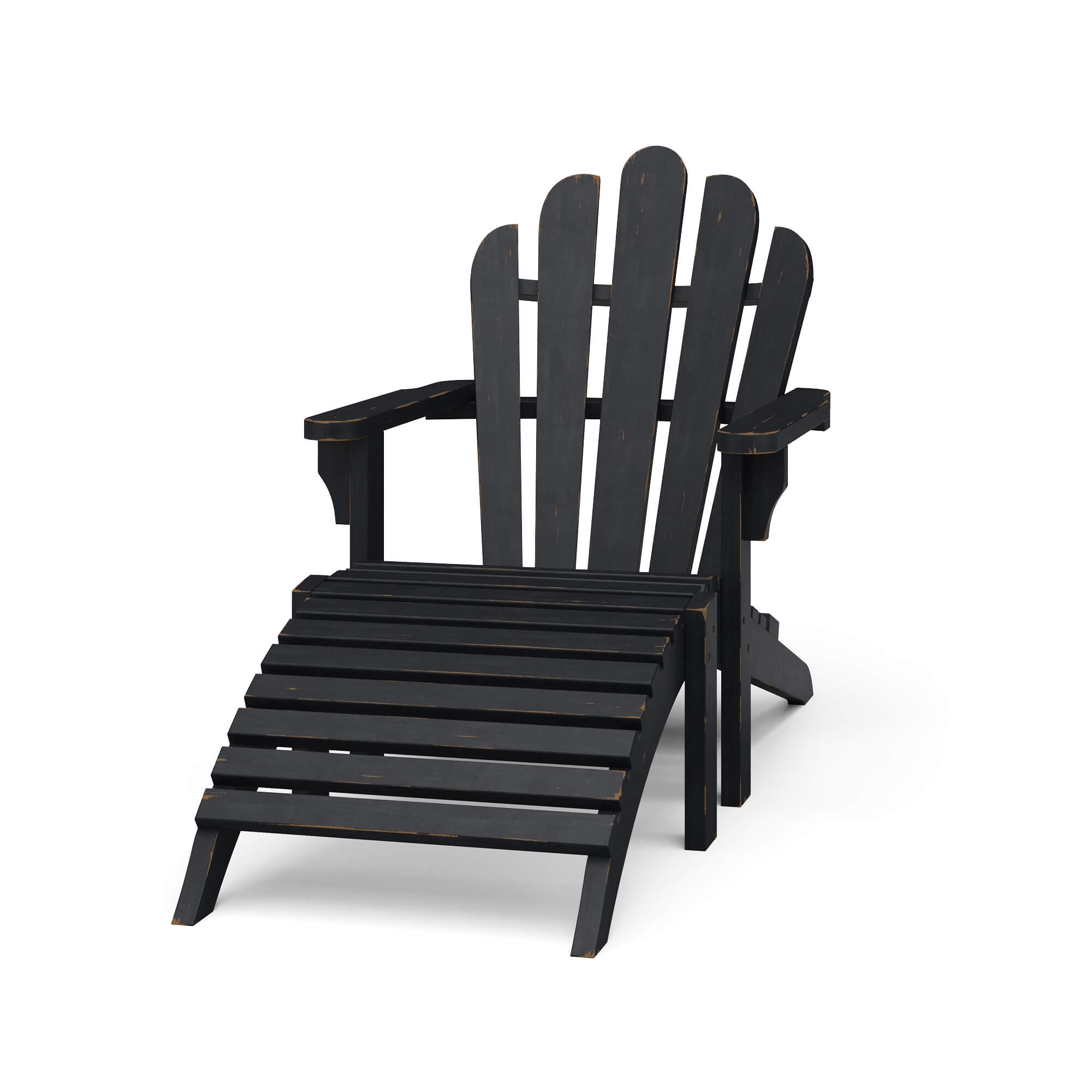 black chair with footstool