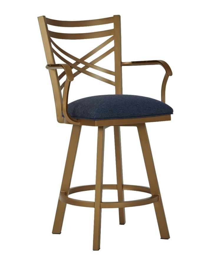 As Shown: Opaque Gold OGD Finish, Max Denim Seat Fabric 